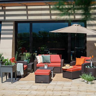 Lagoon Magnolia Rattan Love Seat