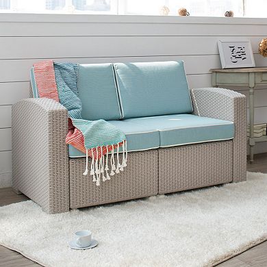 Lagoon Magnolia Rattan Love Seat