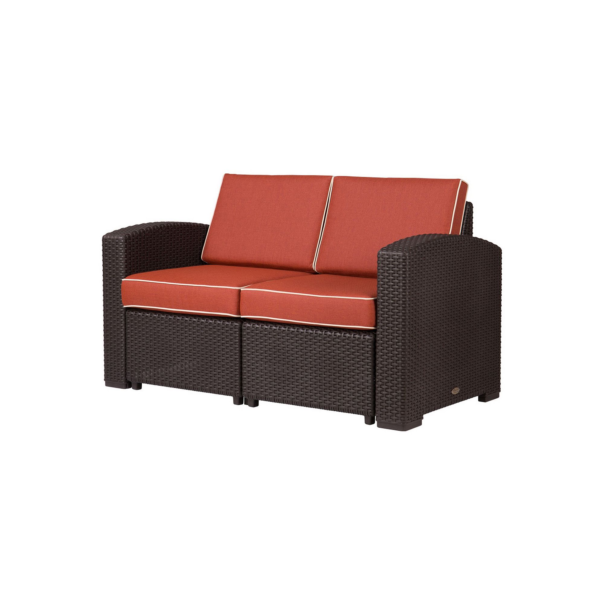 Lagoon Magnolia Rattan Love Seat, Brown