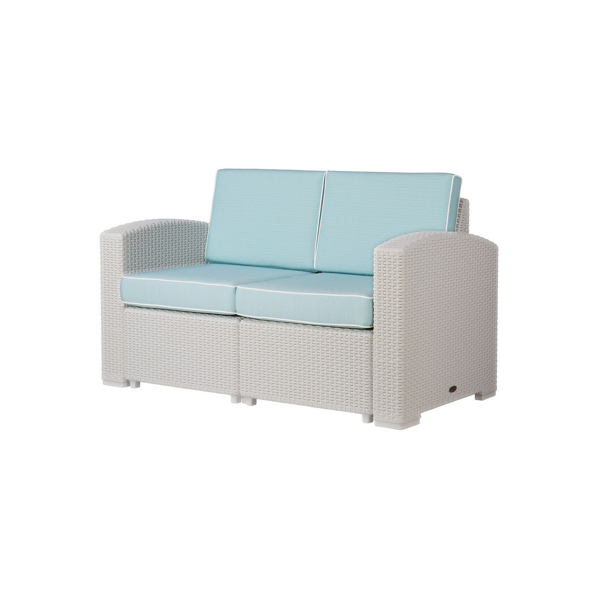 Lagoon Magnolia Rattan Love Seat, White