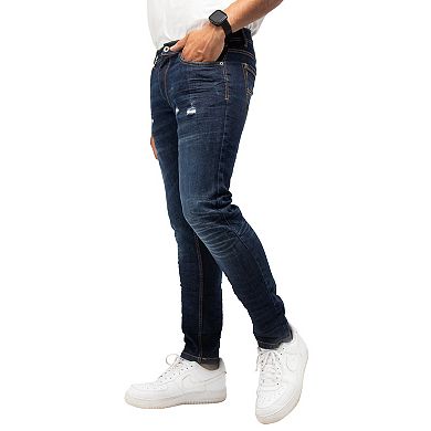 Men's Skinny Contrast Neon Stitch Flex Jeans