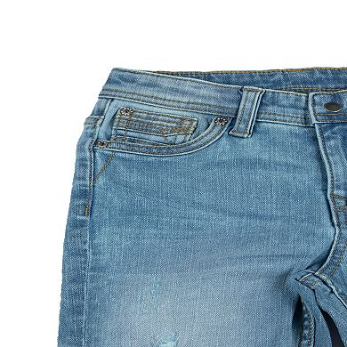 Boys 4-7 Fashion Distressed Jeans With Contrast Neon Stitch