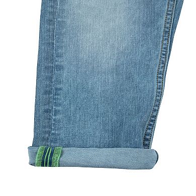 Boys 4-7 Fashion Distressed Jeans With Contrast Neon Stitch