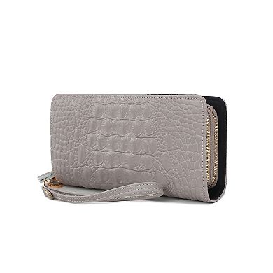 Mkf Collection Eve Genuine Material Crocodile-embossed Women’s Wristlet Wallet By Mia K