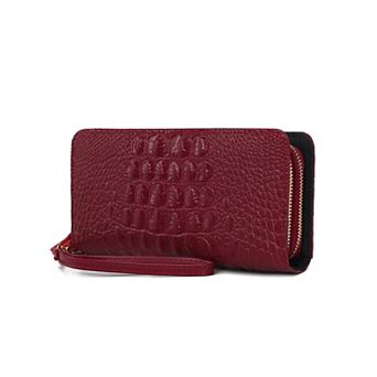 MKF Collection Eve Genuine Crocodile-embossed Women’s Wristlet Wallet by Mia K