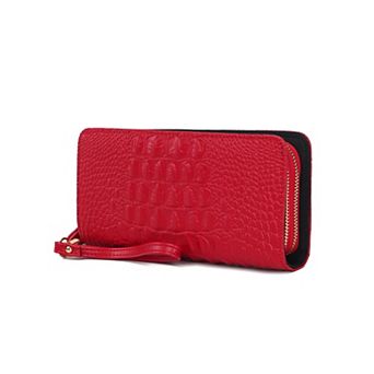 MKF Collection Eve Genuine Crocodile-embossed Women’s Wristlet Wallet by Mia K