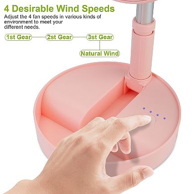 Usb Portable Standing Floor Fan, 7.76x7.76x3.66'', Rechargeable, Stay Cool Anywhere 24hrs