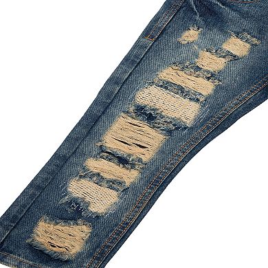 Toddler Boys 2t-4t Boys Fashion Rip And Repair Five Pocket Jeans
