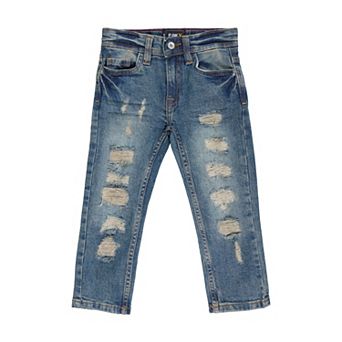 Toddler Boys 2t-4t Boys Fashion Rip And Repair Five Pocket Jeans