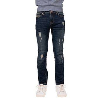 Boys 8-18 Fashion Distressed Jeans With Contrast Neon Stitch