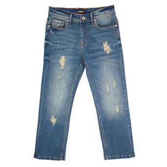 Boys 8-18 Fashion Distressed Jeans With Contrast Neon Stitch
