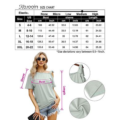 Women's Off Shoulder Strappy Summer Tops,short Sleeve Shirt Top