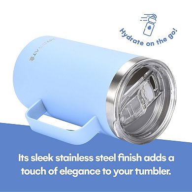 Travel Tumbler With Handle, Vacuum Insulated Travel Mugs For Hot And Cold