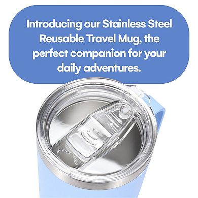Travel Tumbler With Handle, Vacuum Insulated Travel Mugs For Hot And Cold