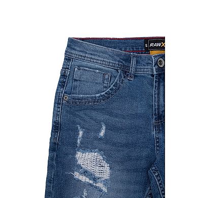 Boys 8-18 Fashion Rip & Repair Jeans With Stretch