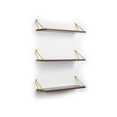 Altai Floating Wall Decor Wall Mounted Rustic Decorative Hanging Metal Bracket Triple Shelves