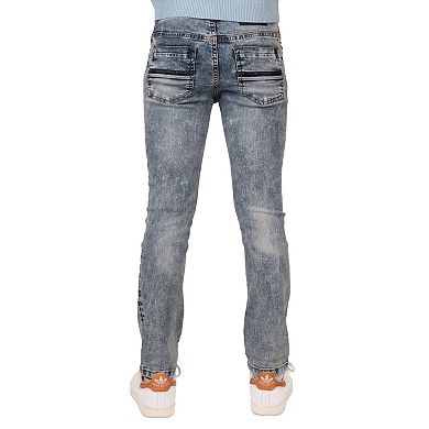 Boys 8-18 Fashion Rip & Repair Jeans With Details On Knee
