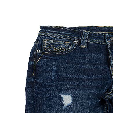 Boys 4-7 Fashion Distressed Jeans With Contrast Neon Stitch