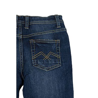 Boys 4-7 Fashion Distressed Jeans With Contrast Neon Stitch