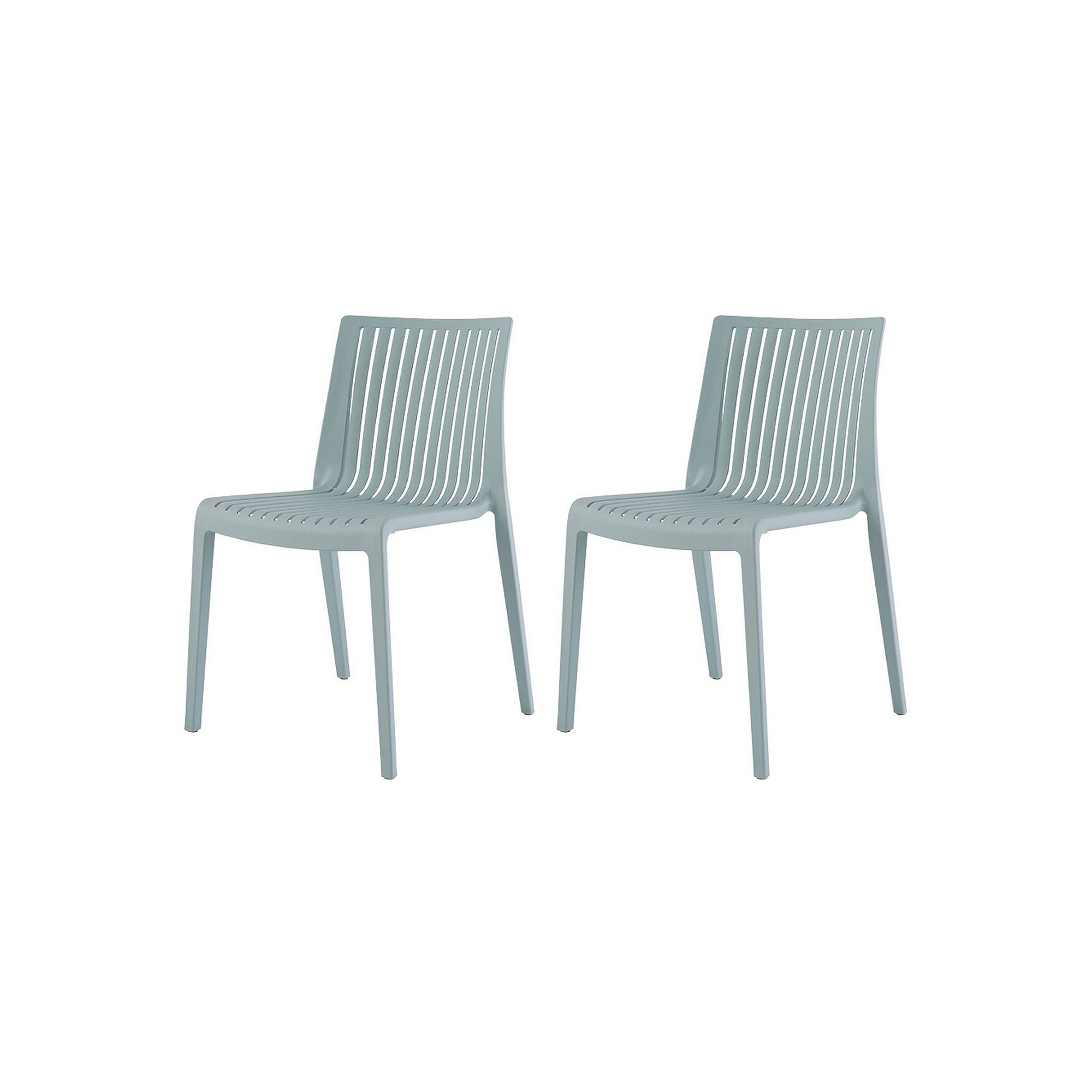 Lagoon Milos B Stackable Side Chair 2-piece Set, Baby Blue