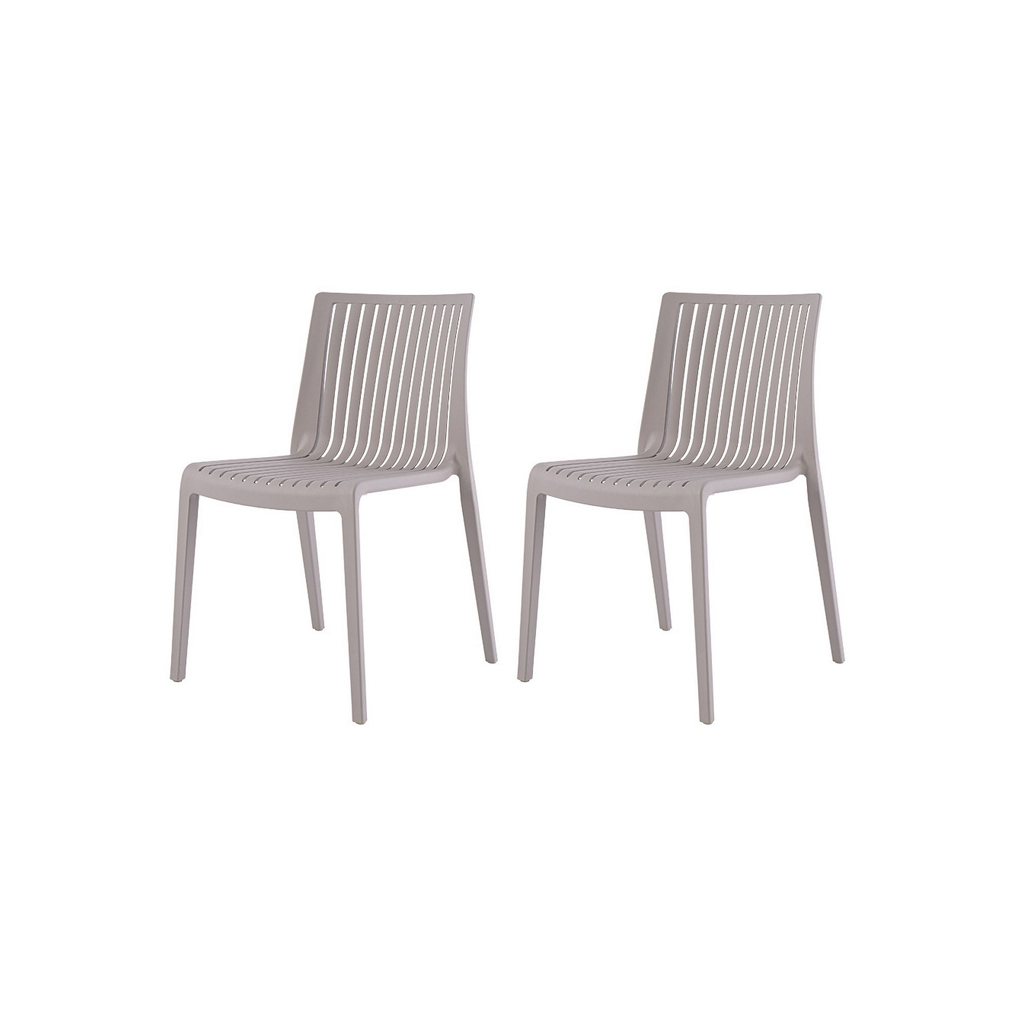Lagoon Milos B Stackable Side Chair 2-piece Set, Brown