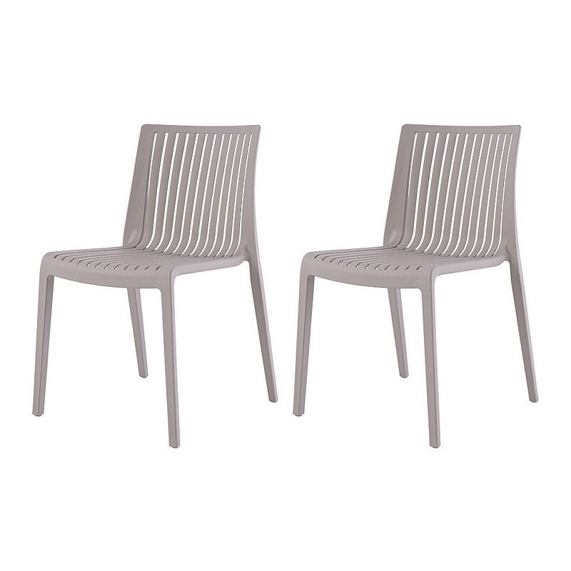Lagoon Milos B Stackable Side Chair 2-piece Set, Brown