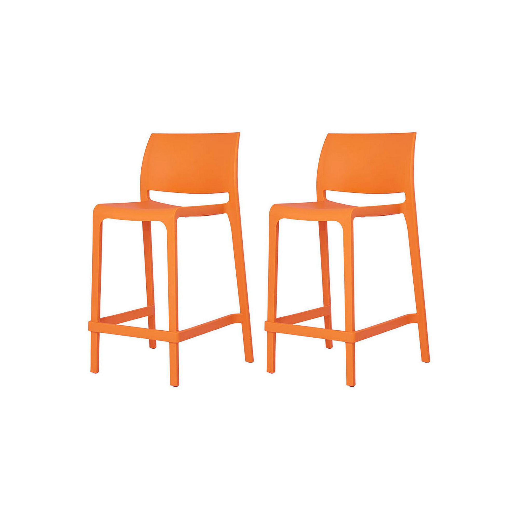 Lagoon Sensilla Stackable Counter Stool 2-piece Set, Orange