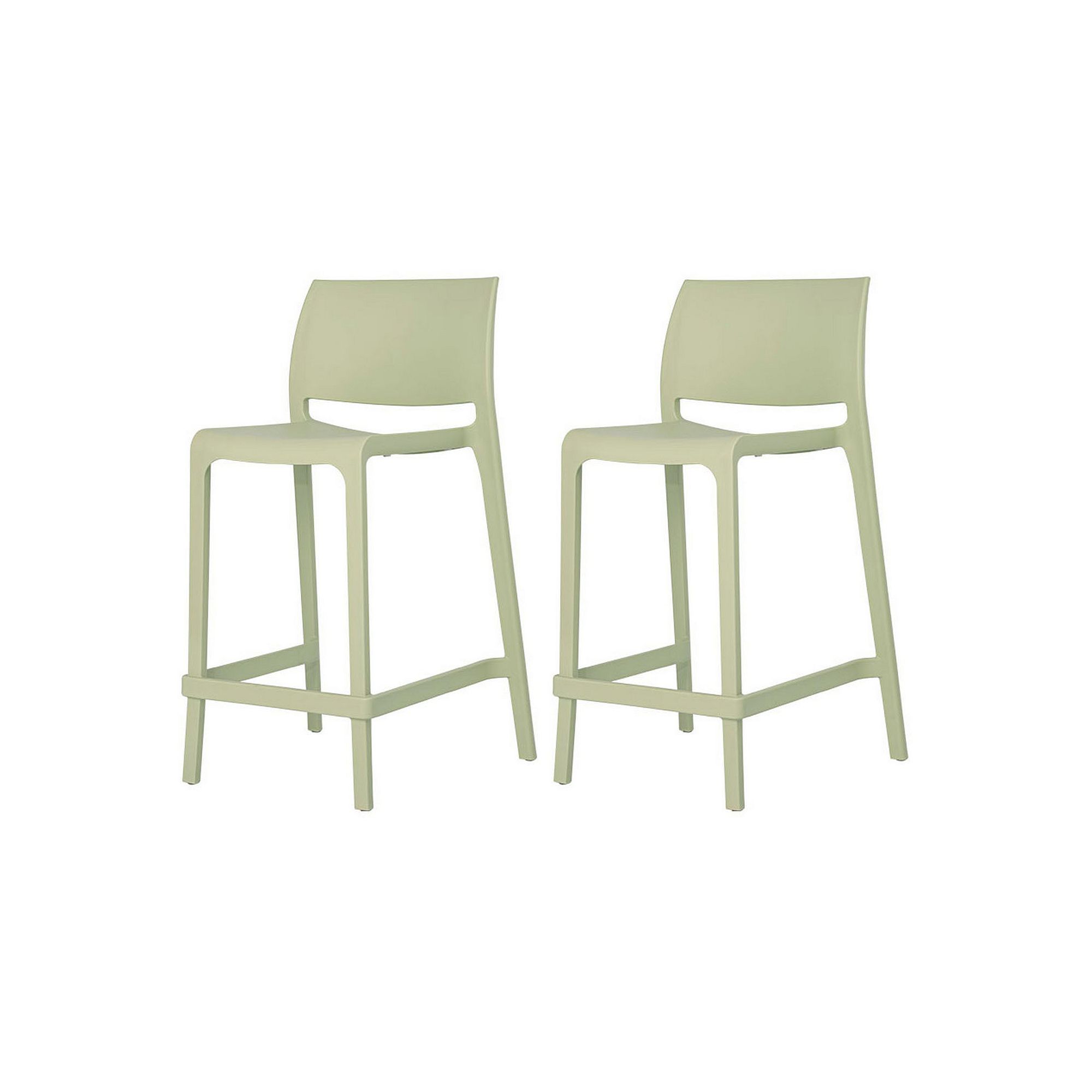 Lagoon Sensilla Stackable Counter Stool 2-piece Set, Wasabi Green