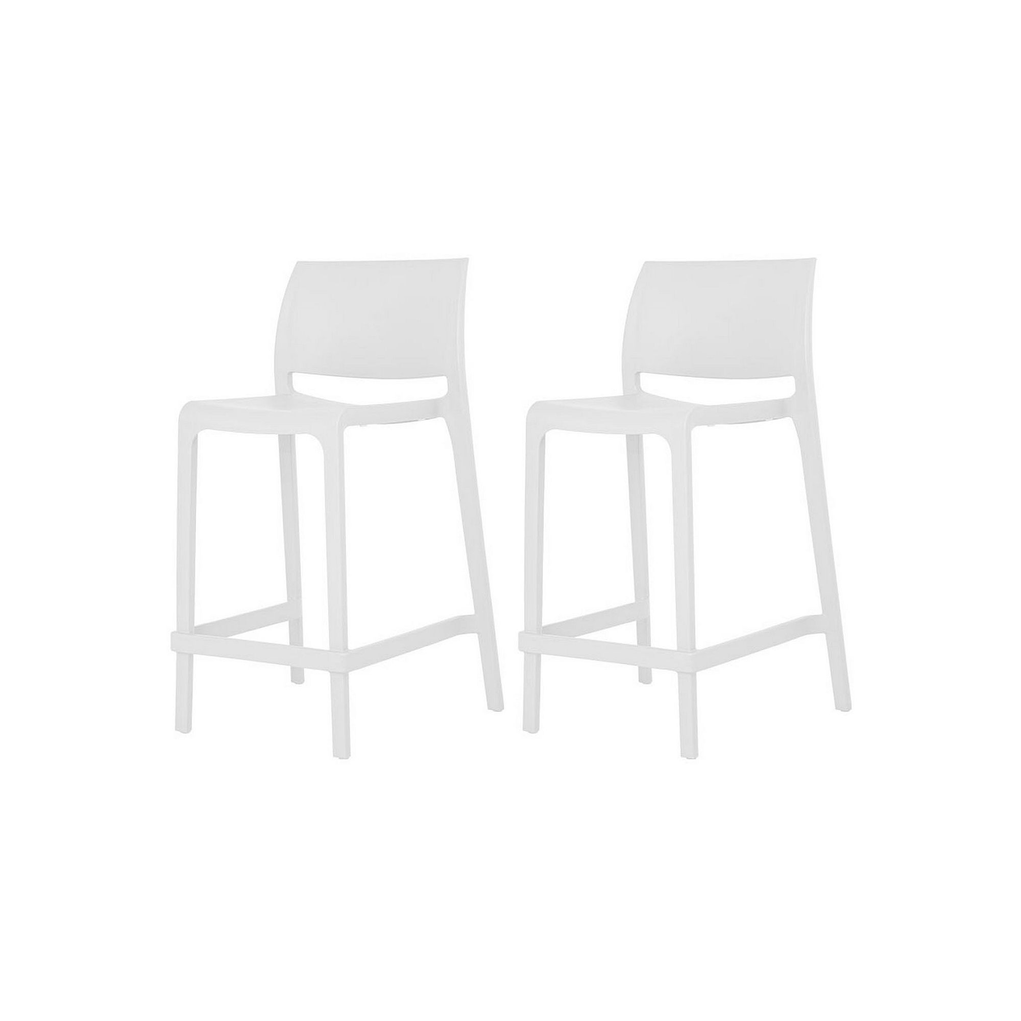 Lagoon Sensilla Stackable Counter Stool 2-piece Set, White
