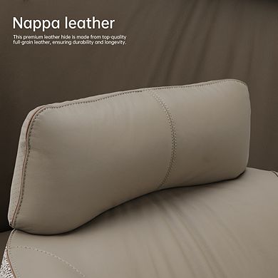 Nappa Leather Comfort Ivory Lounge Chair