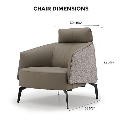 Nappa Leather Comfort Ivory Lounge Chair