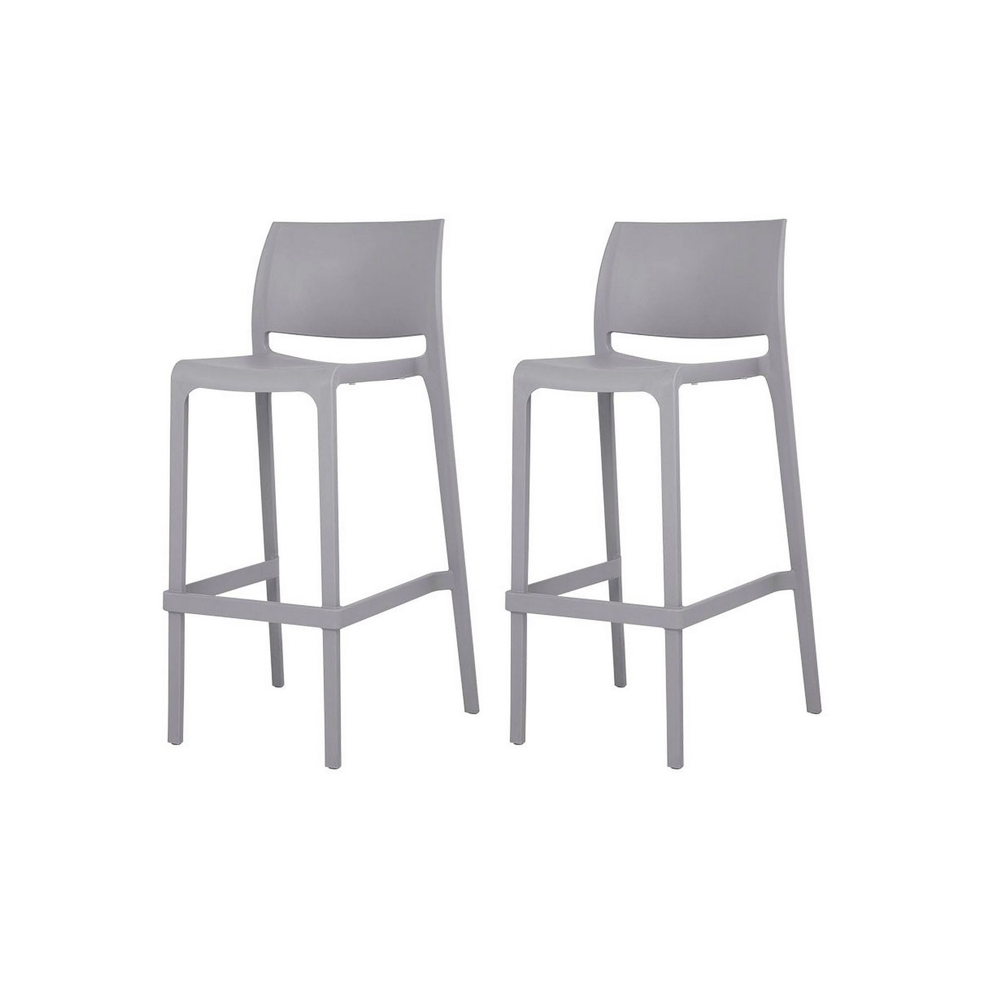 Lagoon Sensilla Gold Stackable Bar Stool 2-piece Set, Cold Gray