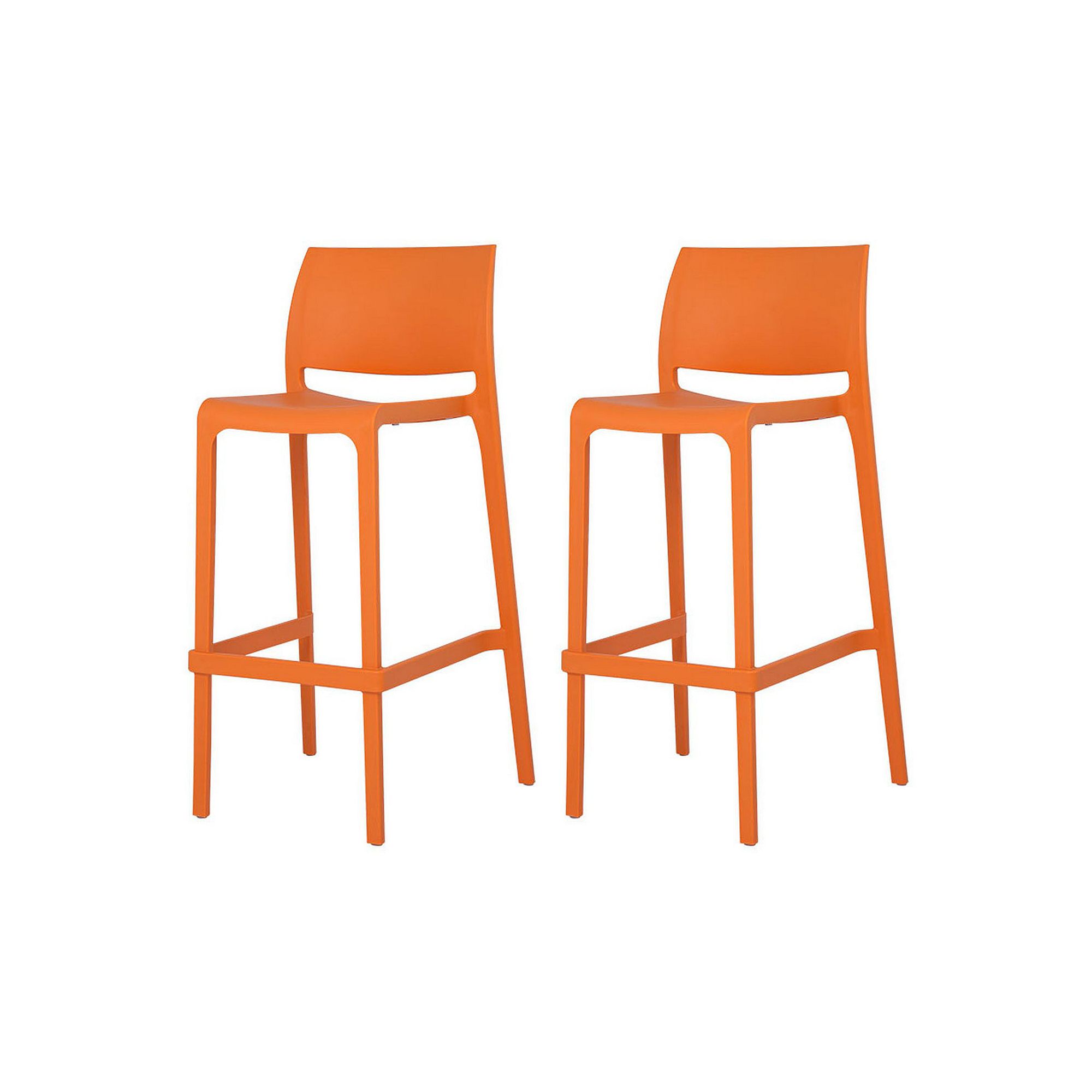 Lagoon Sensilla Gold Stackable Bar Stool 2-piece Set, Orange