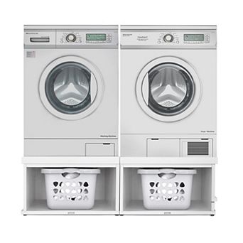 Ivation Wooden Laundry Pedestal for Washer & Dryer, Made to Fit All Machines - Pack of 2