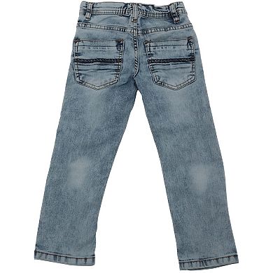 Toddler Boys 2t-4t Fashion Rip & Repair Jeans With Details On Knee