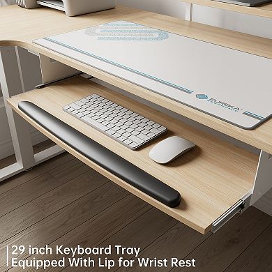 60x23 Left Side L Shaped Standing Desk with Accessories Set
