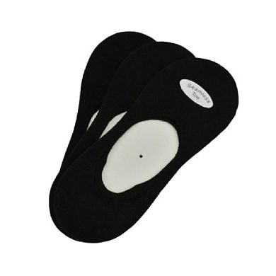 Performance Combed Cotton Invisible Socks With Silicone 3 Pair Pack