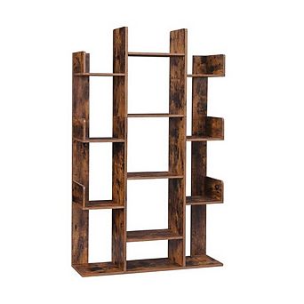 Rustic Brown Tree-shaped Wooden Bookcase