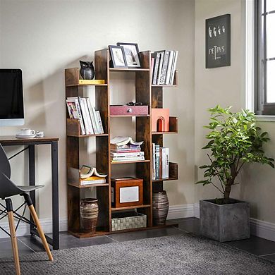 Rustic Brown Tree-shaped Wooden Bookcase