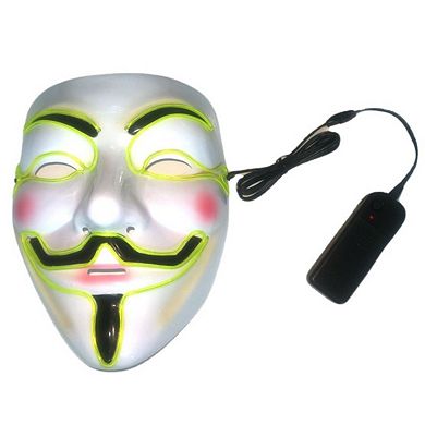 Halloween Led Hacker Mask V Vendetta Mask Adult Glowing Mask