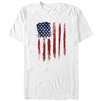 Big & Tall USA Flag Distressed Style Graphic Tee