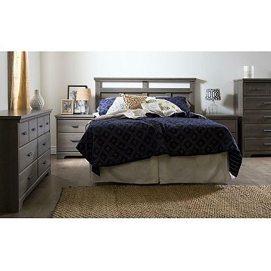 2-drawer Bedroom Nightstand In Grey Maple Wood Finish