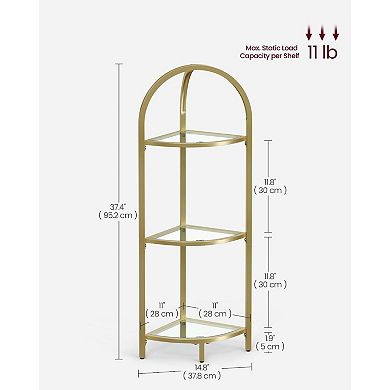Modern And Space-saving 3-tier Corner Shelf Stand - Versatile Storage Rack