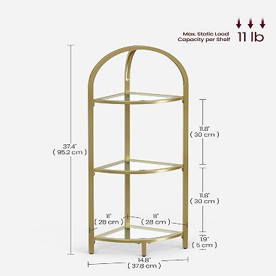 Modern And Space-saving 3-tier Corner Shelf Stand - Versatile Storage Rack