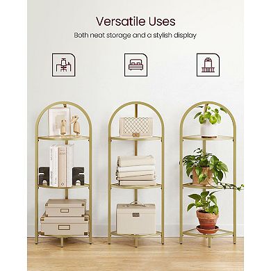 Modern And Space-saving 3-tier Corner Shelf Stand - Versatile Storage Rack