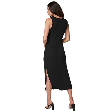 Women's bebe Rhinestone Rib Knit Maxi Dress