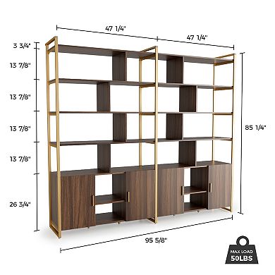Napa Wooden Bookcase Storage Cabinet With Adjustable Shelves