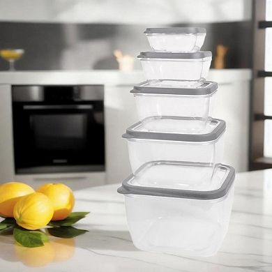 Lexi Home Square 10-Piece Airtight Plastic Food Storage Container Set