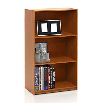 Modern 3-shelf Bookcase In Wood Finish