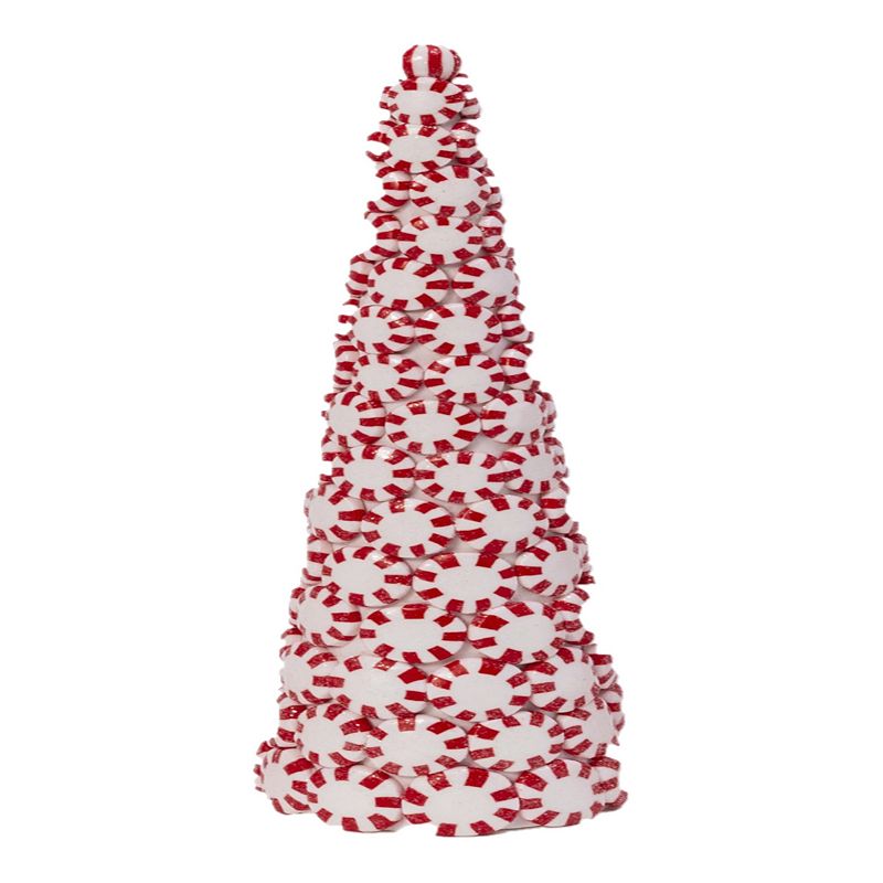 Artificial Peppermint Cone Tree Table Decor, Multi